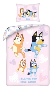Pościel bawełniana 140x200 Bluey różowy Piesek HIT 