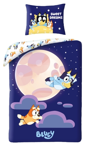 Pościel bawełniana 160x200 Bluey w kosmosie Piesek HIT   