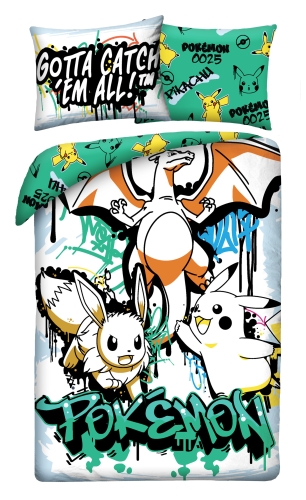 Pościel Młodzieżowa 140x200 Pokemony Pikaczu Oryginalna licencja Mikrofibra  