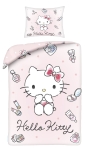 Pościel Młodzieżowa 140x200 Hello Kitty kotek różowy Mikrofibra 