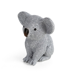 Figurka z żywicy poliestrowej Koala 8 x 8 x 10 cm srebrna 