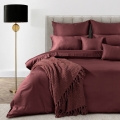 Pościel z Makosatyny bawełnianej 140x200 by Eva Minge Premium Jednobarwna Bordowy