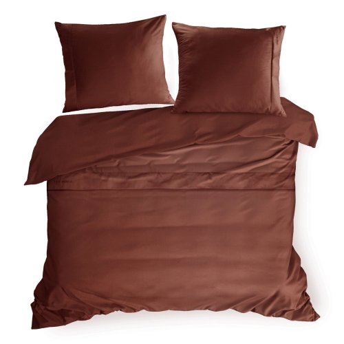 Pościel z Makosatyny bawełnianej 160x200 by Eva Minge Premium Jednobarwna Ceglasty Marsala