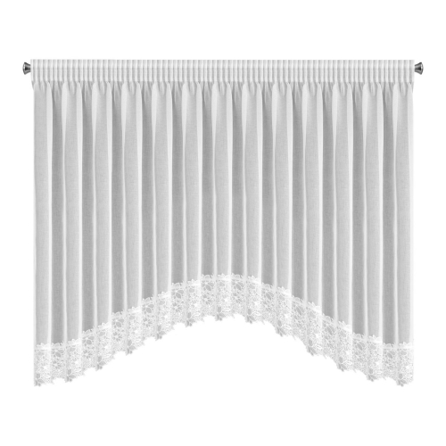 Firana gotowa na taśmie 400x160 Artemida łuk biała 