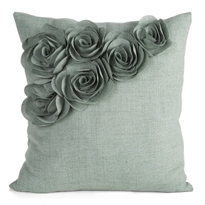 Poszewka Dekoracyjna 45x45 Flores Kwiaty zielona