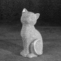 Figurka z żywicy poliestrowej Kot 7 x 6 x 15 cm srebrna  