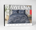 Pościel Bawełniana 220x200cm Kwiaty Liście Niebieska