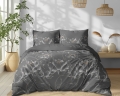 Pościel Bawełniana 160x200cm Kwiaty Liście Popielata Szara