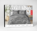 Pościel Bawełniana 180x200cm Kwiaty Liście Popielata Szara