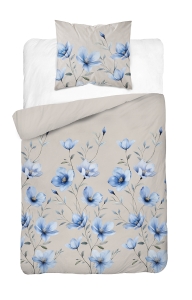 Pościel Bawełniana 140x200cm Kwiaty niebieskie