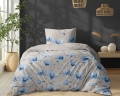 Pościel Bawełniana 140x200cm Kwiaty niebieskie
