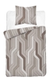 Pościel Bawełniana 140x200cm Geometryczna Beżowa