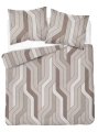 Pościel Bawełniana 180x200cm Geometryczna Beżowa