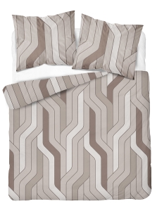 Pościel Bawełniana 220x200cm Geometryczna Beżowa