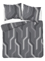 Pościel Bawełniana 180x200cm Geometryczna Popielata Szara