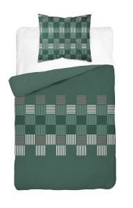 Pościel Bawełniana 140x200cm Geometryczna Zielona