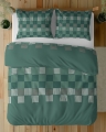 Pościel Bawełniana 160x200cm Geometryczna Zielona