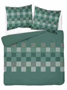 Pościel Bawełniana 180x200cm Geometryczna Zielona