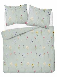 Pościel Bawełniana 220x200cm Kwietna łąka Miętowa