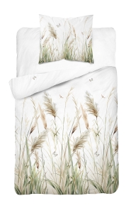 Pościel Bawełniana 140x200cm Łąka Trawy na jasnym tle 