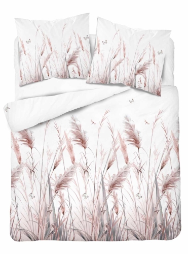 Pościel Bawełniana 160x200cm Łąka Trawy na jasnym tle 