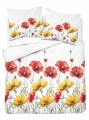 Pościel Bawełniana 160x200cm Maki kolorowe na jasnym tle 