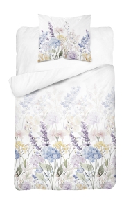 Pościel Bawełniana 140x200cm Kwiaty pastelowe na jasnym tle  