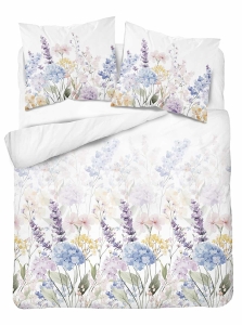 Pościel Bawełniana 160x200cm Kwiaty pastelowe na jasnym tle 