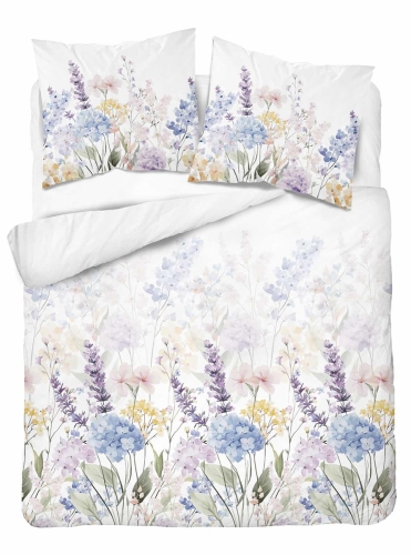 Pościel Bawełniana 180x200cm Kwiaty pastelowe na jasnym tle