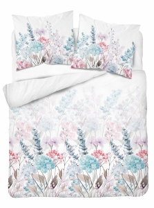 Pościel Bawełniana 180x200cm Kwiaty pastelowe na jasnym tle