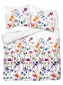 Pościel Bawełniana 160x200cm Kwiaty kolorowe na jasnym tle 