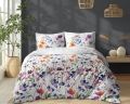 Pościel Bawełniana 180x200cm Kwiaty kolorowe na jasnym tle 