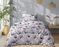 Pościel Bawełniana 140x200cm Kwiaty fiołkowe na jasnym tle  