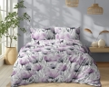Pościel Bawełniana 180x200cm Kwiaty fiołkowe na jasnym tle 