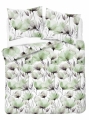 Pościel Bawełniana 160x200cm Kwiaty zielone na jasnym tle  