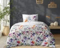 Pościel Bawełniana 140x200cm Kwiaty kolorowe na jasnym tle 