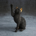 Figurka z żywicy poliestrowej Kot 14 x 8 x 22 cm czarna 
