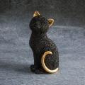 Figurka z żywicy poliestrowej Kot 7 x 6 x 15 cm czarna  