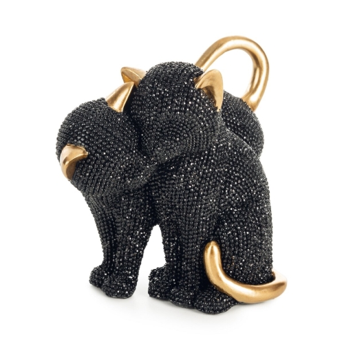 Figurka z żywicy poliestrowej Koty 16 x 10 x 13 cm czarna   