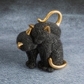 Figurka z żywicy poliestrowej Koty 16 x 10 x 13 cm czarna   