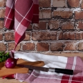 Zestaw 2szt ścierek kuchennych 50x70 Mona kratka bordowa bawełna