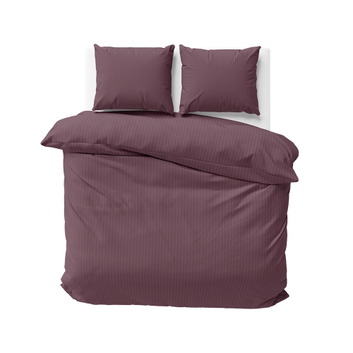 Pościel Satynowa 160x200 Gładka w Pasy Premium Róż Antyczny