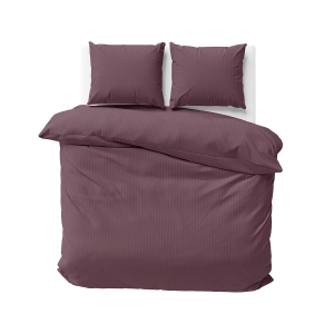 Pościel Satynowa 220x200 Gładka w Pasy Premium Róż Antyczny