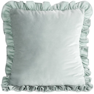 Poszewka 45x45 Brenda Welwetowa z falbanką miętowa 