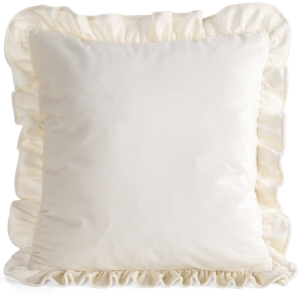 Poszewka 45x45 Brenda Welwetowa z falbanką kremowa