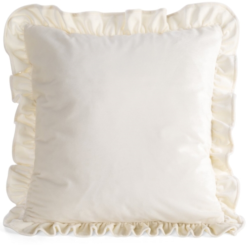 Poszewka 45x45 Brenda Welwetowa z falbanką kremowa