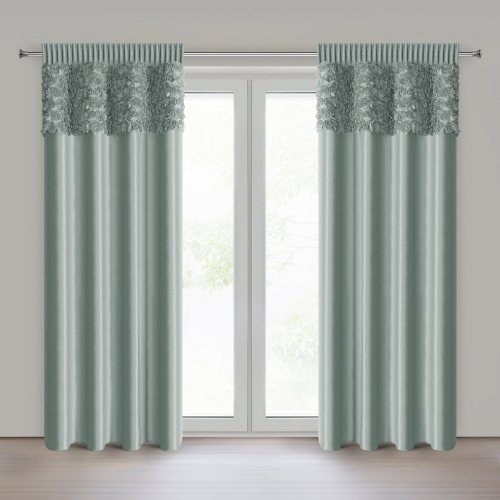 Firana gotowa na taśmie Roses 140x270 miętowa