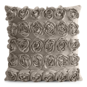 Poszewka 45x45 Roses Welwetowa Róże kwiatowa beżowa