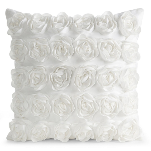 Poszewka 45x45 Roses Welwetowa Róże kwiatowa biała