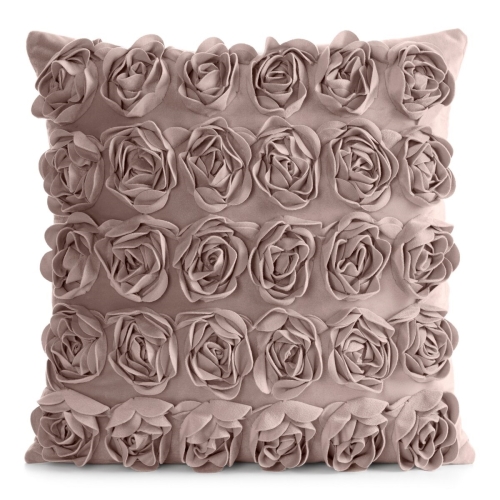 Poszewka 45x45 Roses Welwetowa Róże kwiatowa pudrowa